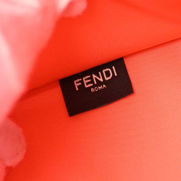 FENDI Logo Zucca Pattern 2way Tote Shoulder Bag Canvas Leather Orange 650RF496 - Picture 5 of 14